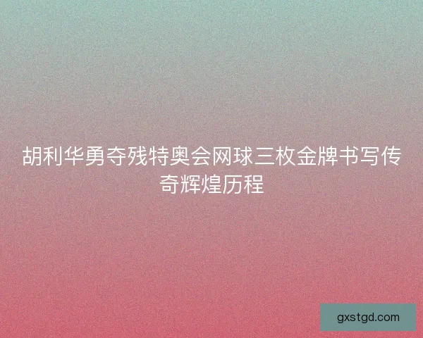 胡利华勇夺残特奥会网球三枚金牌书写传奇辉煌历程