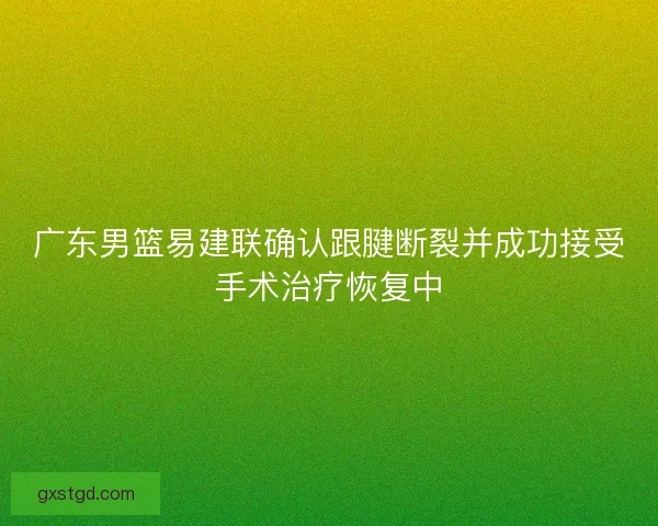 广东男篮易建联确认跟腱断裂并成功接受手术治疗恢复中