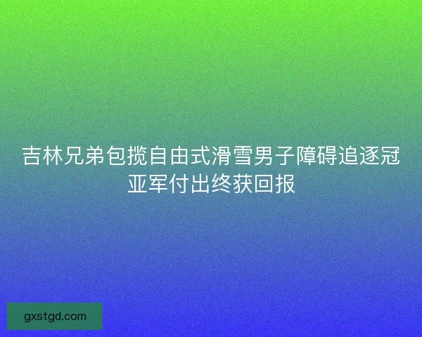 吉林兄弟包揽自由式滑雪男子障碍追逐冠亚军付出终获回报